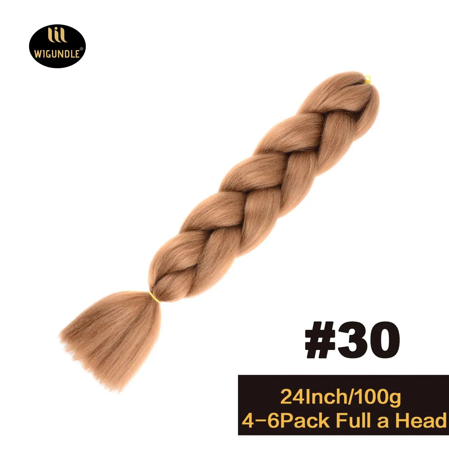 Jumbo braid extension, 24inch Kanekalon hair in Afro Ombre brown, with WIGUNDLE logo