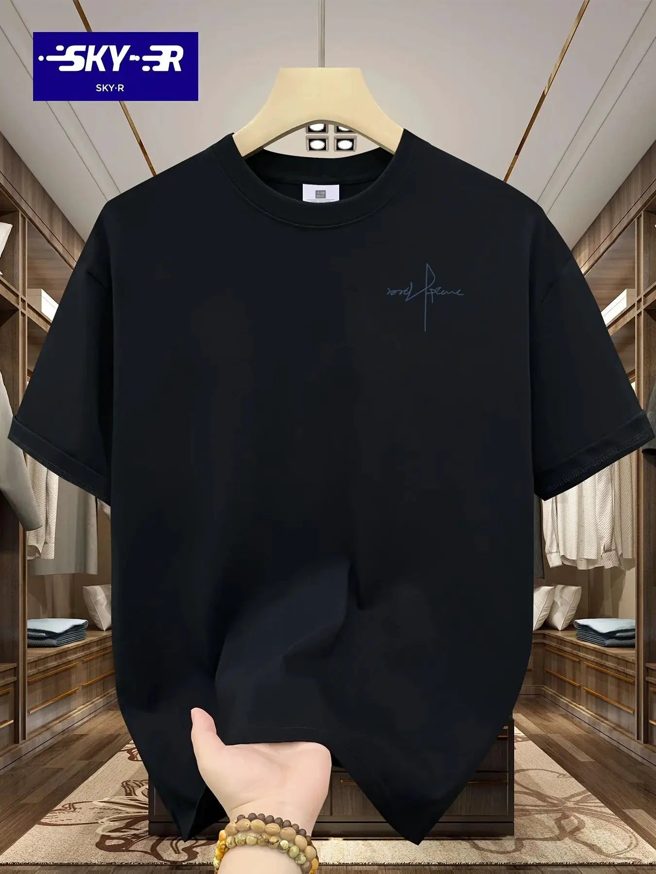 Summer Men's 100 Percent Cotton Casual T Shirt With Letter Pattern Printed Round Neck Short Sleeve Large Size Loose Fit