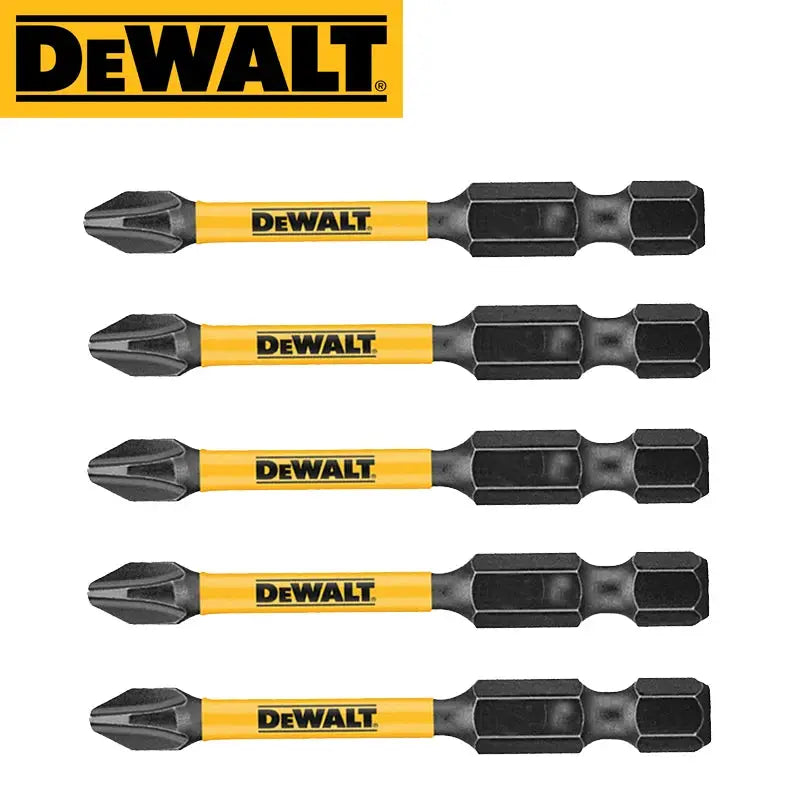 DEWALT PH2 57mm Impact Driver Bits 5-Pack High Speed Steel Power Drive Tools For Professionals And DIY