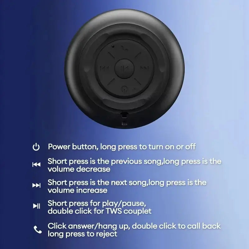 Lenovo K3 Pro Bluetooth speaker, black round portable outdoor loudspeaker with deep bass