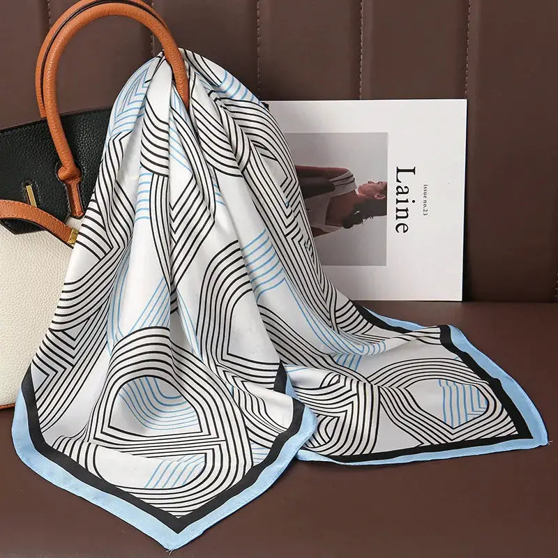 Luxe Silk Satin Square Scarf Silk Feel Finish Versatile Fashion Wrap For Shawl Hijab Neckerchief Hair Ribbon Headband