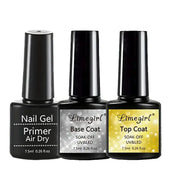 Limegirl nail gel trio kit with Primer Air Dry, Base Coat and Top Coat (3 bottles)