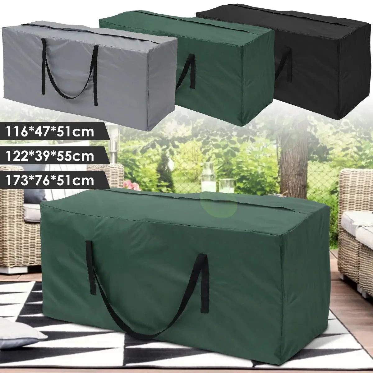 EverGuard 210D Oxford Cushion Storage Bag Large Capacity Outdoor Furniture Cover Waterproof Dustproof Protection