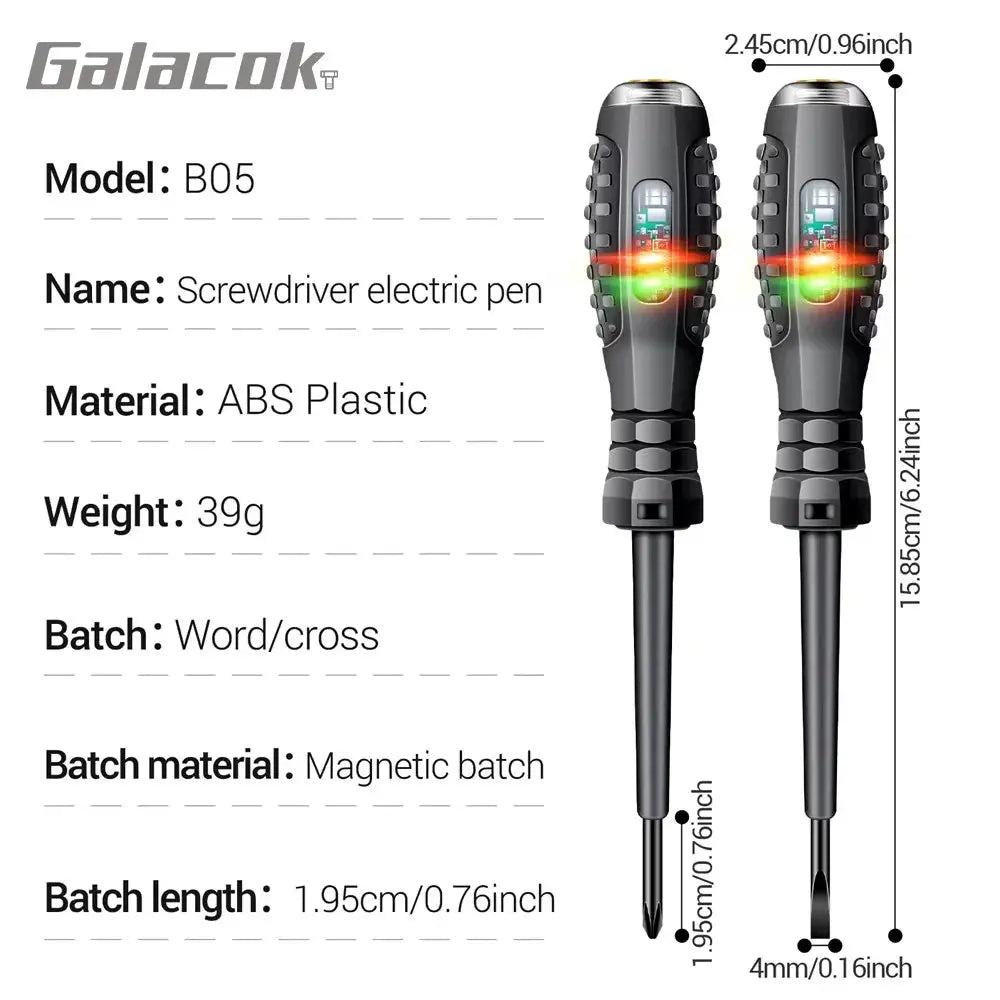 Multifunctional Electrician Test Screwdriver Non Contact Voltage Tester Pen 70 To 600V Induction Lights Red Green