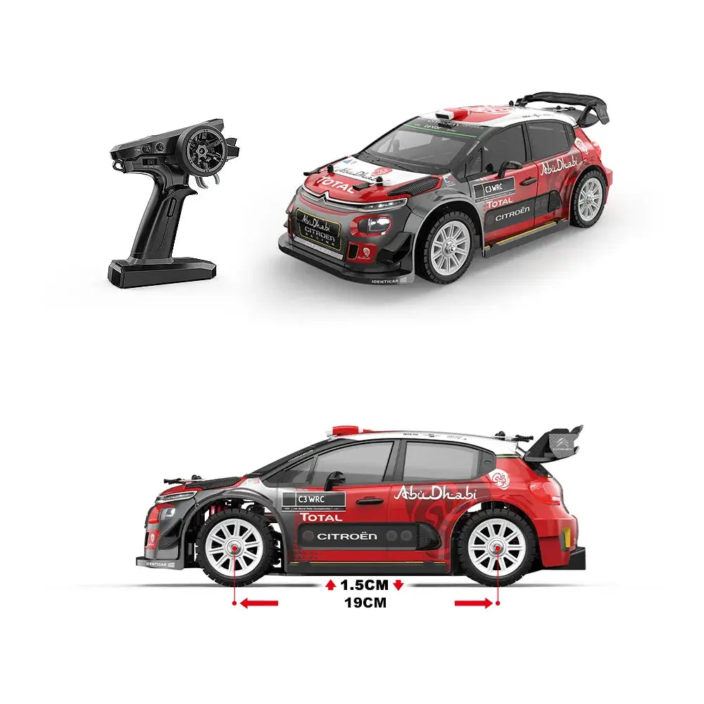 RC drift car 1/14 MJX 14303 with 2.4G remote, red and gray 4WD rally racer from Simples Market