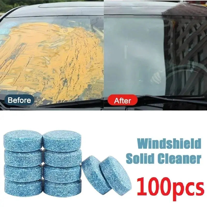 Simples Market windshield washer solid tablets, blue effervescent 100pcs for car glass cleaning