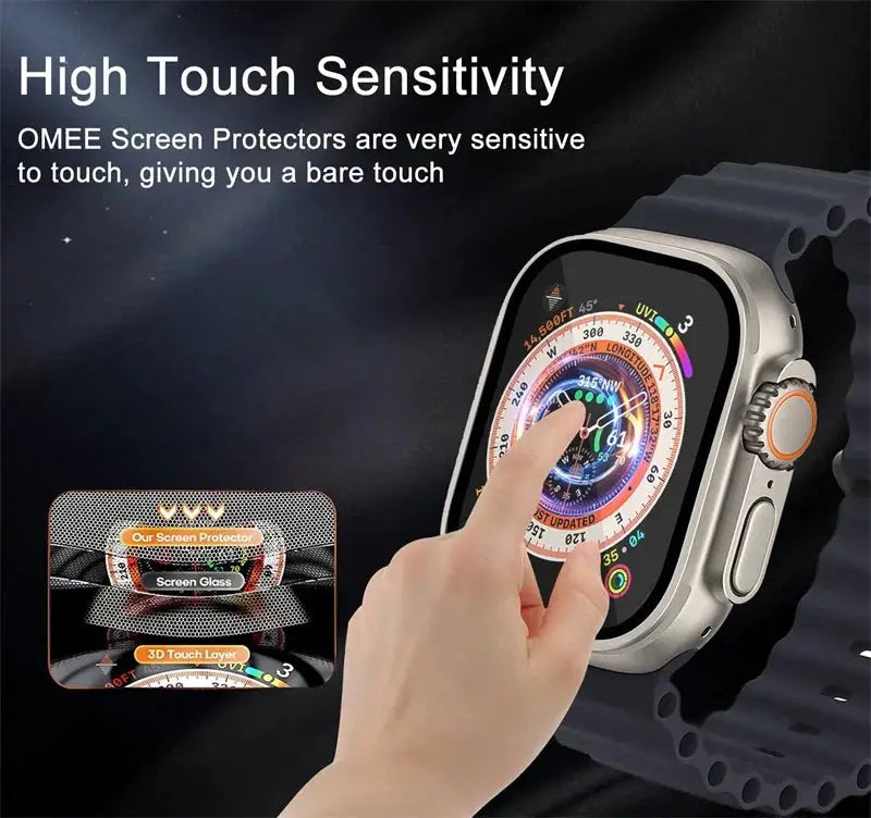 Simples Market Apple Watch screen protector film for Series 4–9 and SE, fits 40–49mm sizes, 3D non-tempered film