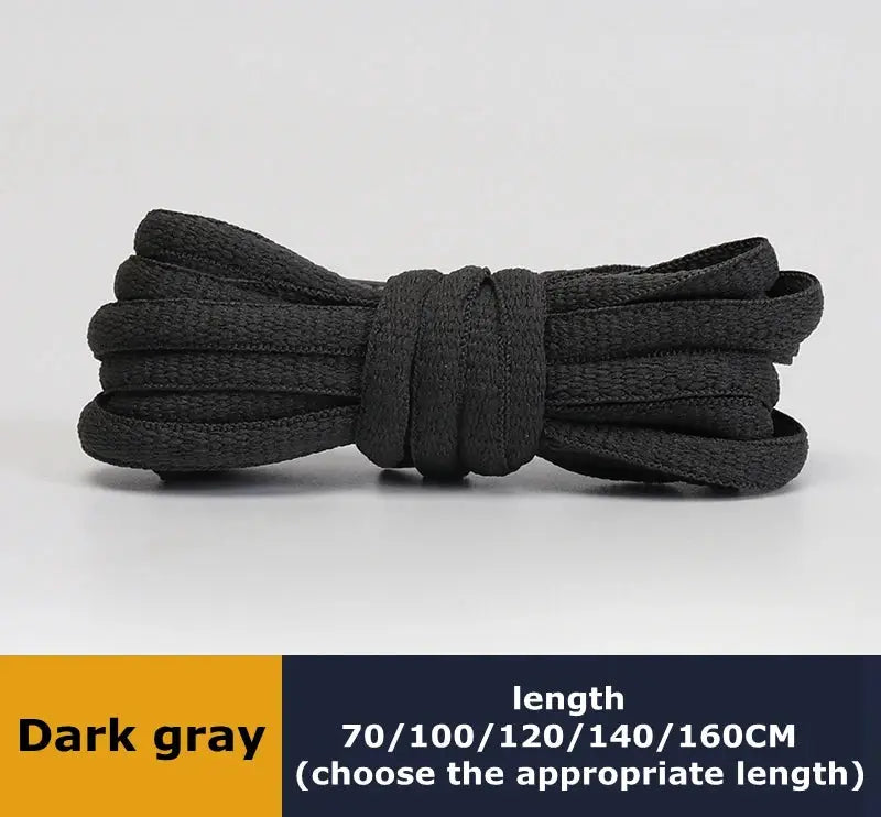 1 pair round shoelaces, dark gray, leisure sport style, 70–160 cm