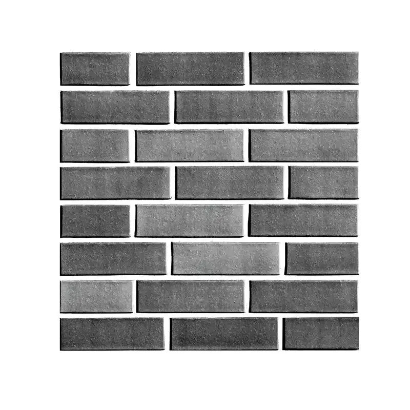 Self-adhesive brick tile wall sticker sheet in dark gray PVC for kitchen or bathroom decor