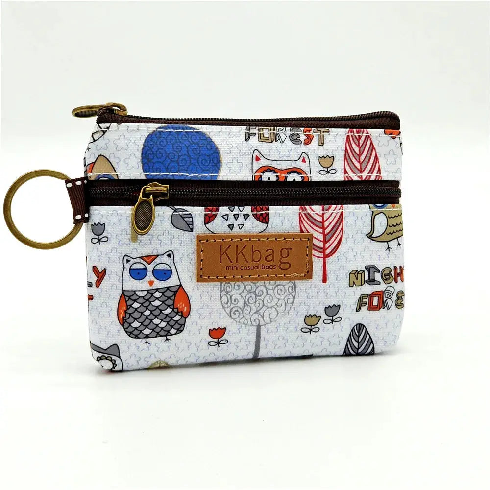 Cute Animals Wallet Zipper Purse Cartoon Patchwork Compact Lightweight Waterproof Wear Resistant Durable