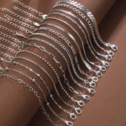 5 Or 15 Pcs Set Silver Chain Bead Bracelets For Women Simple Elegant Jewelry For Vacation Beach Party Casual Wear