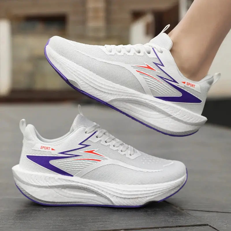 Marathon Mens And Womens Sports Running Shoes With Carbon Board Air Cushion Breathable Lightweight Nonskid Sneakers