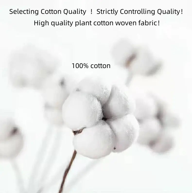 Cotton boll close-up with 100% cotton text; white fluffy fibers on pale background.