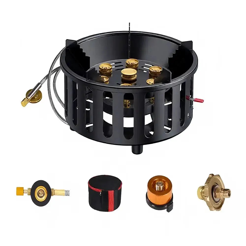 High-power 7-core 21000W portable camping stove by Simples Market with windproof burner and electronic ignition