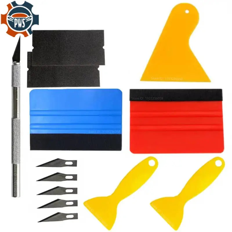 PWS Car Tools Wrap Film Kit For Vinyl Wrap Window Tint And Sticker Application Tool Set