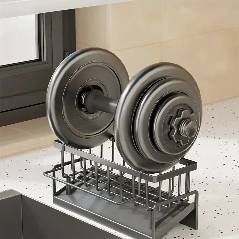 DrillFree Home Sink Organizer Waterproof Multi Use Sponge And Soap Holder Draining Rack For Kitchen Countertop