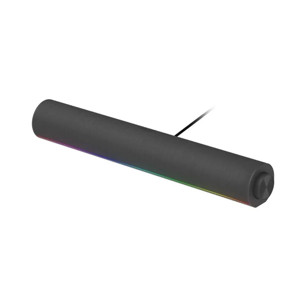 Redmi computer speaker bar in black with RGB ambient lighting and knob control
