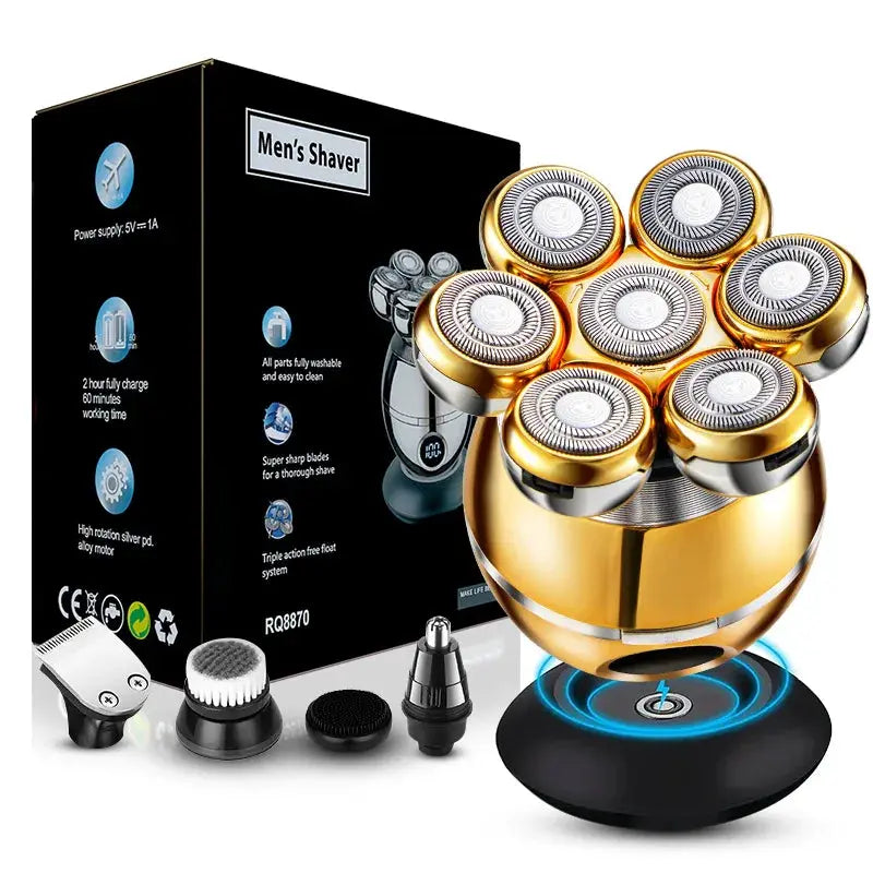 5 In 1 7D Floating Blade Shaver For Men Beard Trimmer Clipper