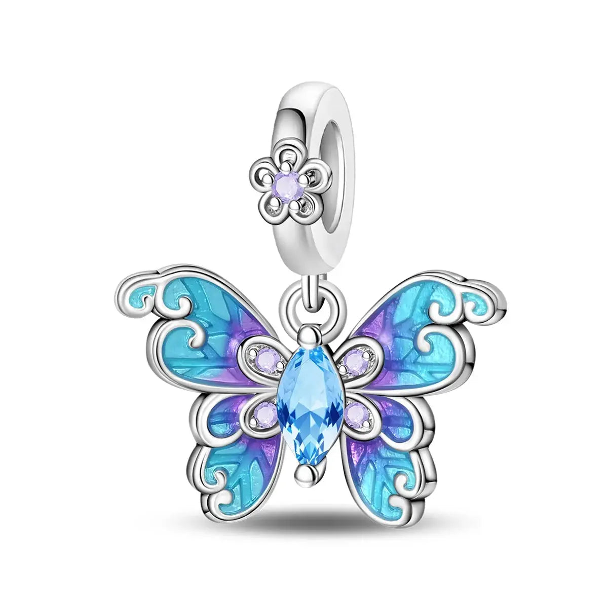 Silver Tone Sunflower And Four Leaf Clover Charm Pendant For Women Bracelet Jewelry Making
