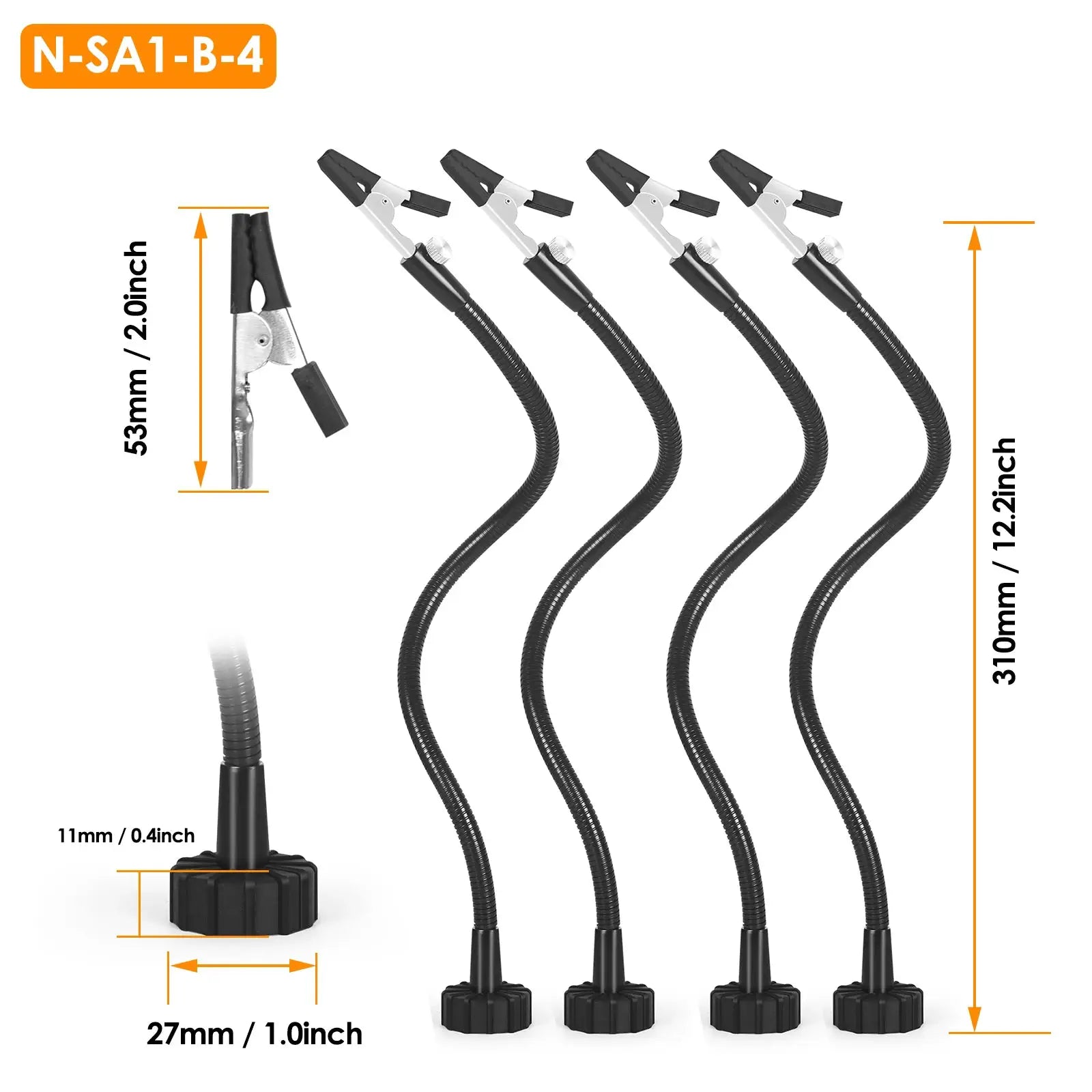 NEWACALOX Magnetic Mini Soldering Arm Holder for PCB Circuit Board with 360 Degree Chuck for Jewelry Making and Repair