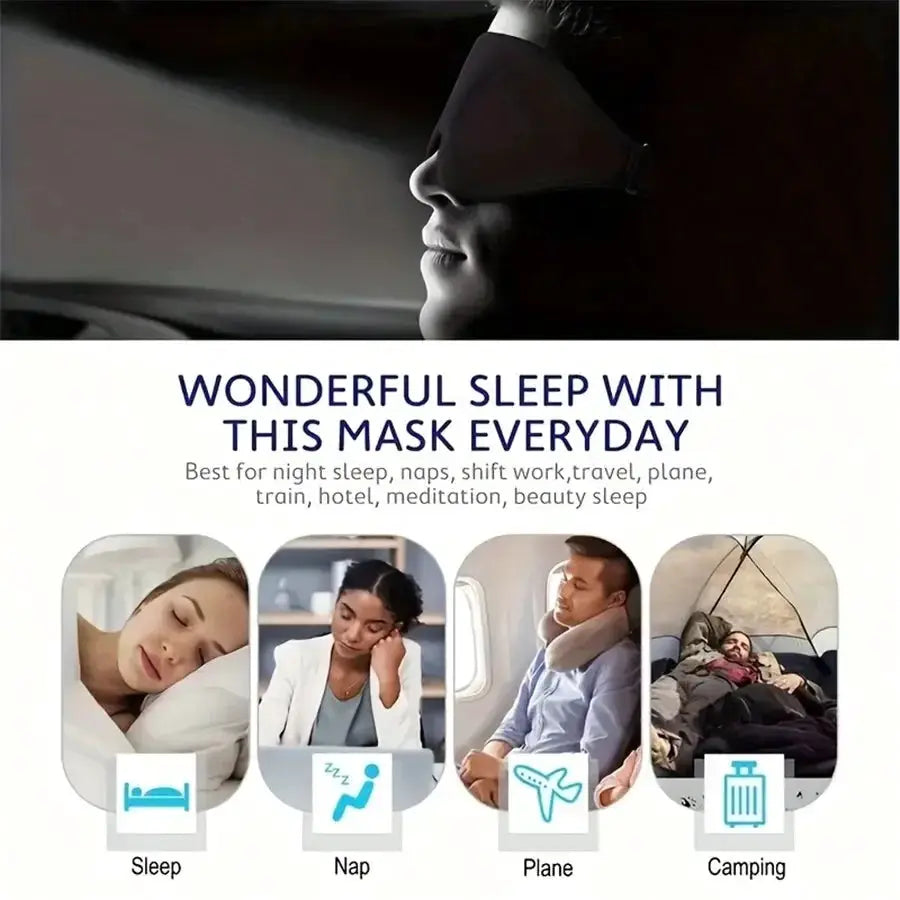 ZenSleep Smooth Natural Sleep Mask With Fully Adjustable Shoulder Strap For Travel Comfort