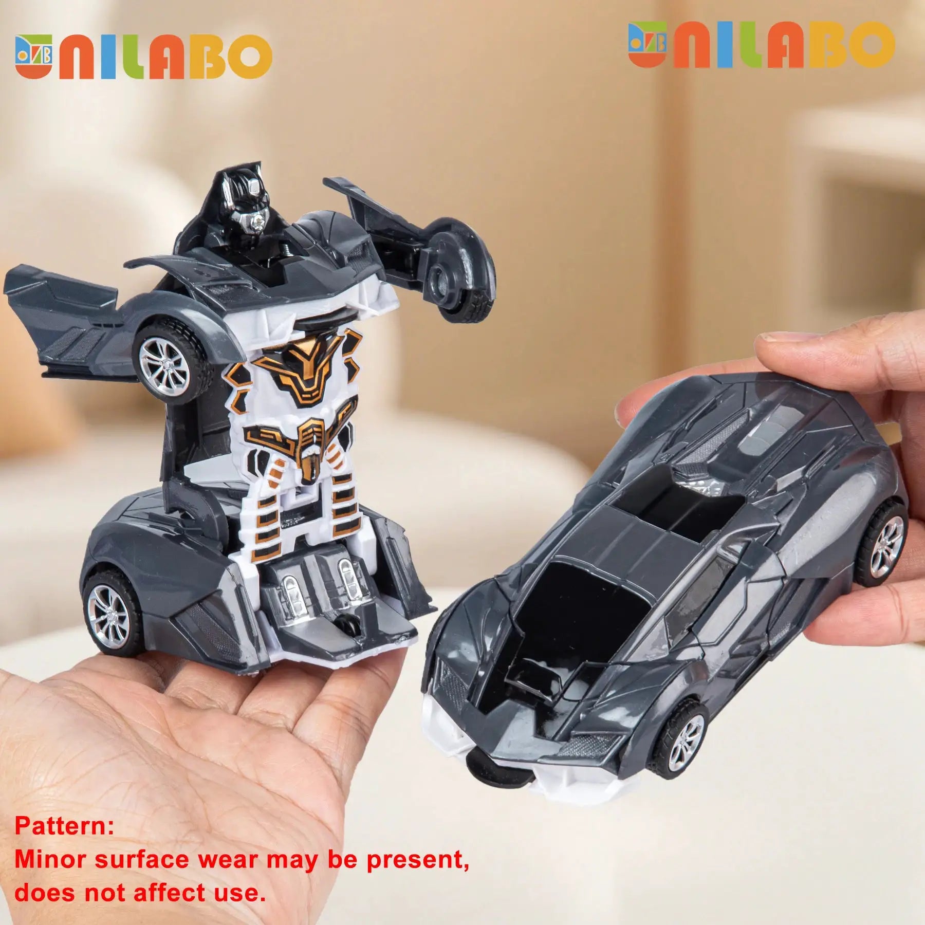 Transformable Robot Sports Car Toy No Batteries Educational Kids Gift Colorful Model Vehicle For Play Learning
