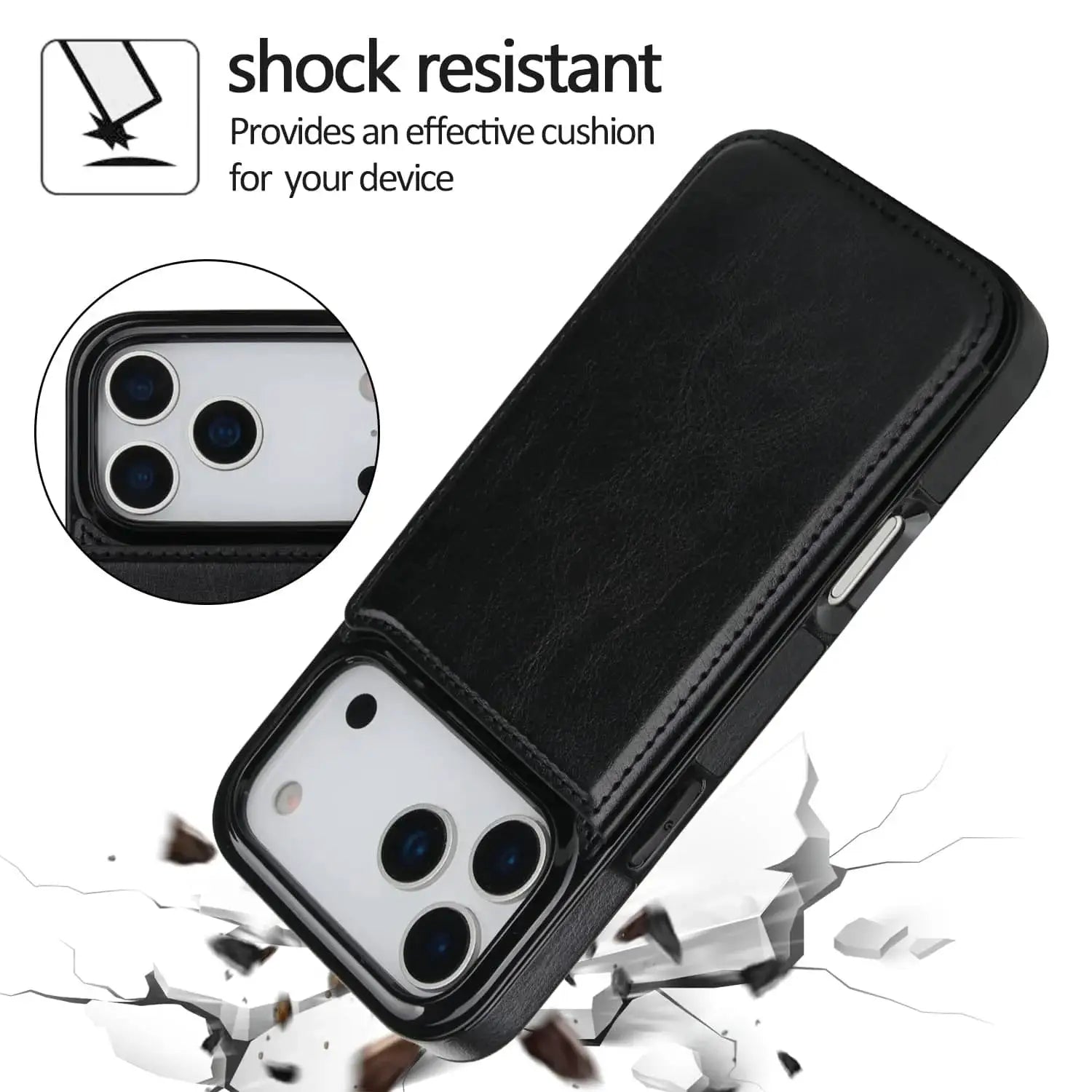 SureShield IPhone 17 Series Wallet Case With Card Holder Kickstand Dual Magnetic Clasp PU Leather