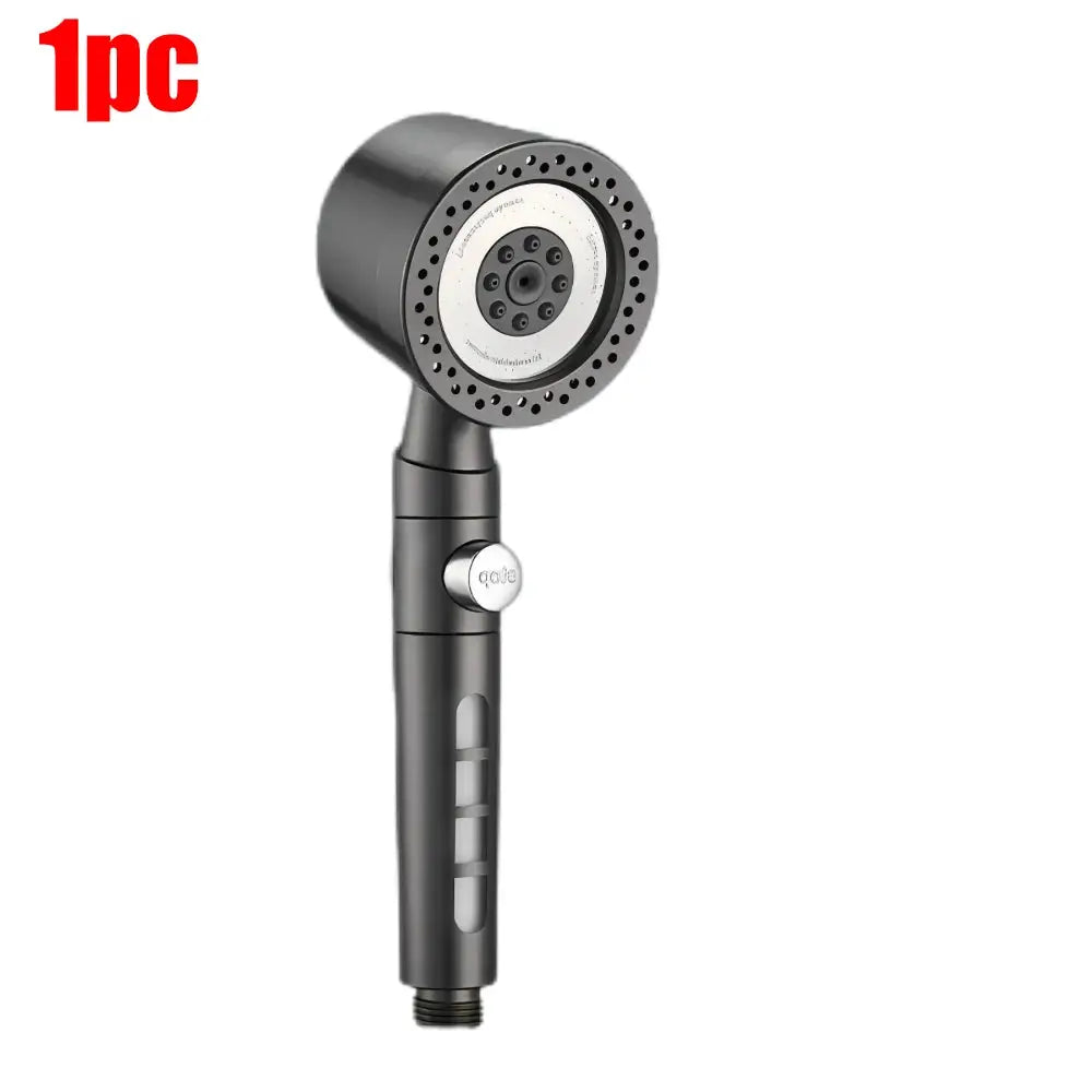 Simples Market 5-mode handheld shower head, black high-pressure rain spray