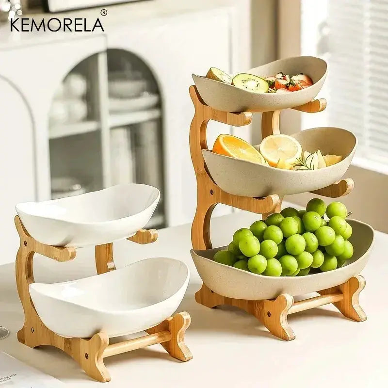 2/3 Layer Fruit Plate Multi Tier Plastic Snack Dish Living Room Modern Dried Fruit Basket Cake Stand Salad Bowl