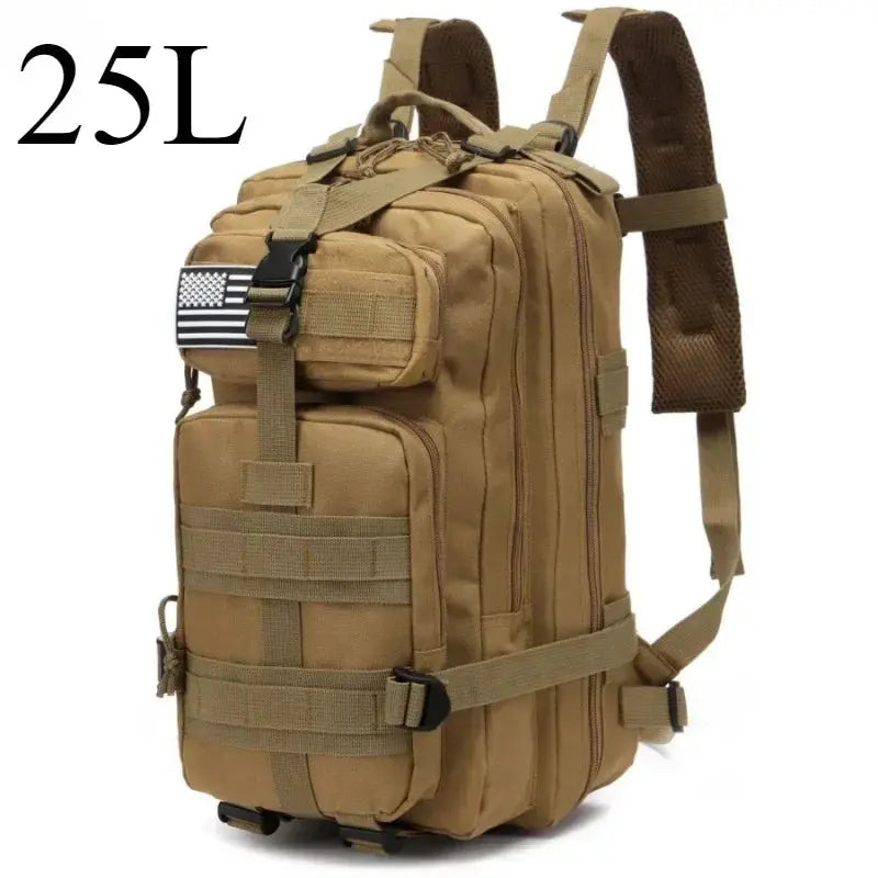 SummitGuard Tactical Backpack 25L And 50L With Ergonomic Curve Back System For Comfortable Hiking And Camping