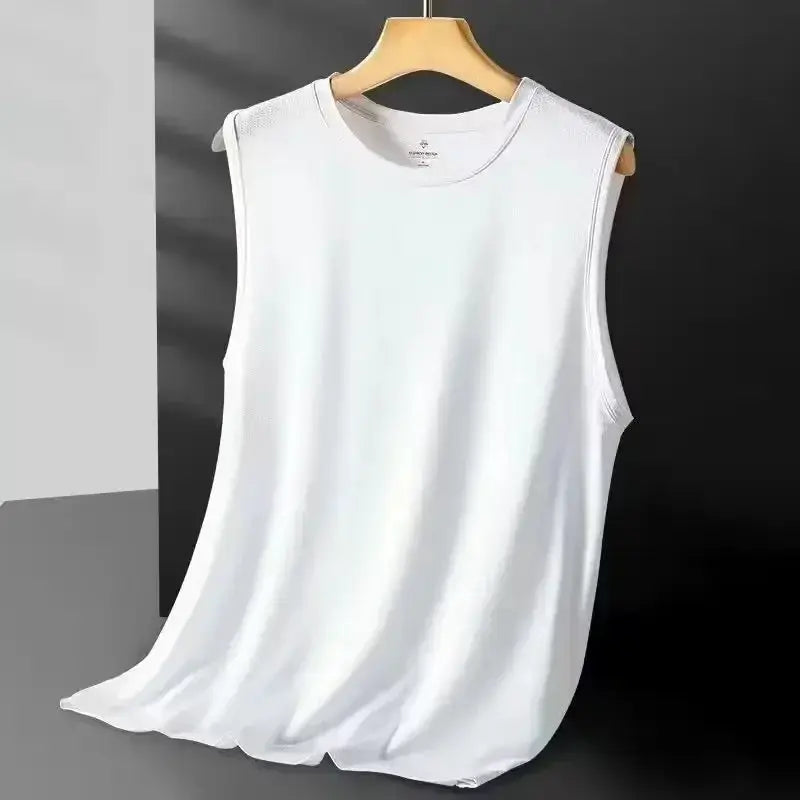 Men's Ice Silk Mesh Vest Breathable Lightweight Sleeveless Tank Top For Sports Summer Casual Wear