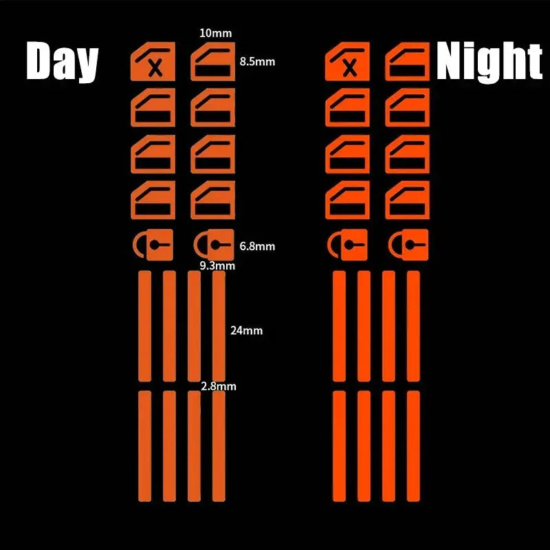 Car interior luminous sticker set, 18pcs orange door/window control decals by Simples Market