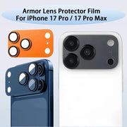 Armor Lens Protector Film for iPhone 17 Pro / 17 Pro Max by Simples Market, tempered glass, orange and blue