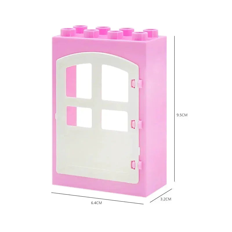 Big Building Blocks Houses Kit With Doors Windows Walls And Roof Compatible With Large Bricks Boys And Girls Toy Gifts