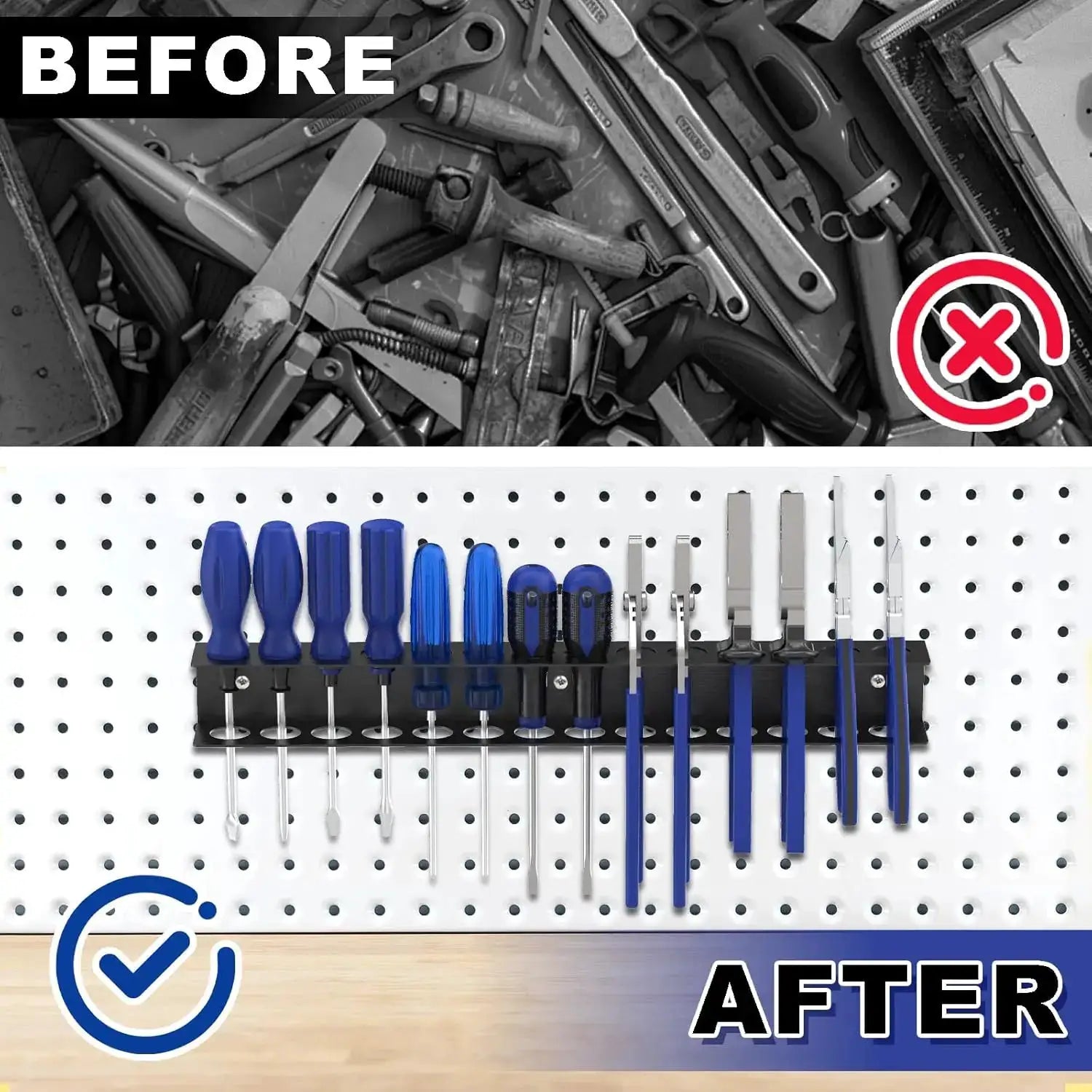 Wall Mounted Screwdriver Organizer with 14 Slots for Hex and Phillips Screwdrivers RC Tools Storage Base Stand