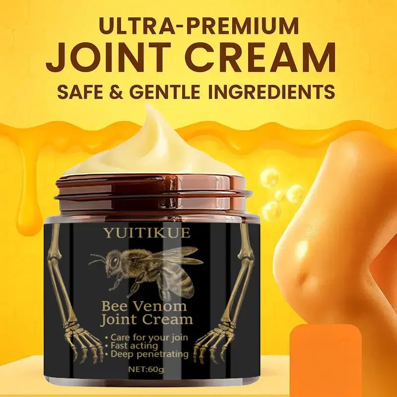 Yuitikue Natural Unisex Bee Venom Joint Cream Deep Penetrating Fast Acting For Gentle Joint Care 60g