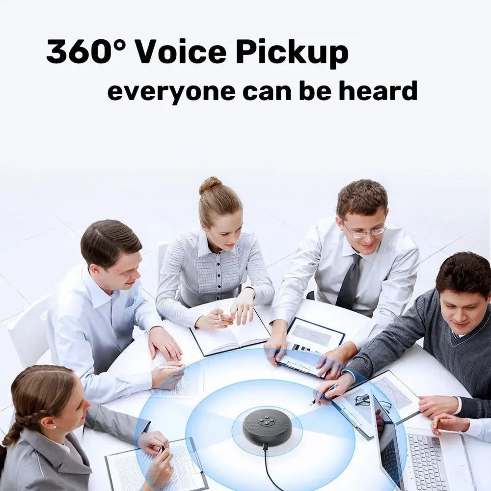 EMEET USB wired conference speakerphone with 2 mics, 360° voice pickup for Zoom/WebEx/Microsoft Teams