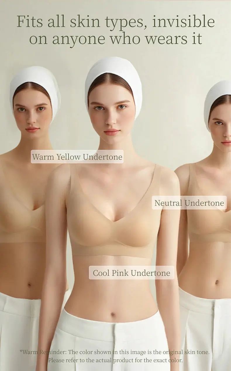 SUJIIN seamless wireless bralette trio in nude beige tones