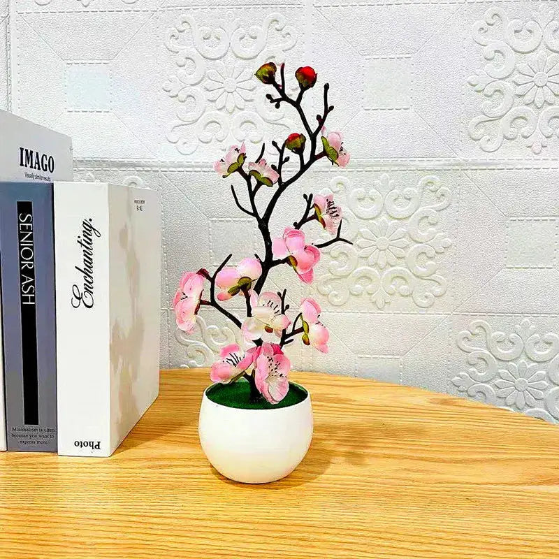 2025 Mother's Day Gift Artificial Bonsai Tree Home Decor Potted Plant Tabletop Fake Flower