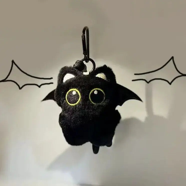 Cute Plush Black Cat Keychain Bag Charm Pendant Kawaii Toy For Women And Couples Gift Accessories
