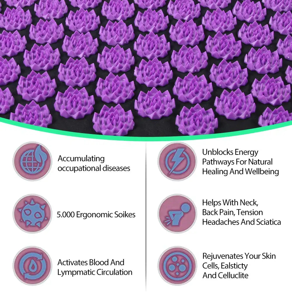 Simples Market Acupressure mat with purple spike pad for muscle relaxation and pain relief