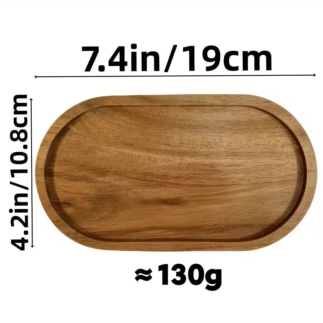 Japanese Solid Wood Fruit Plate Tray Set Multi Size Snack Platter