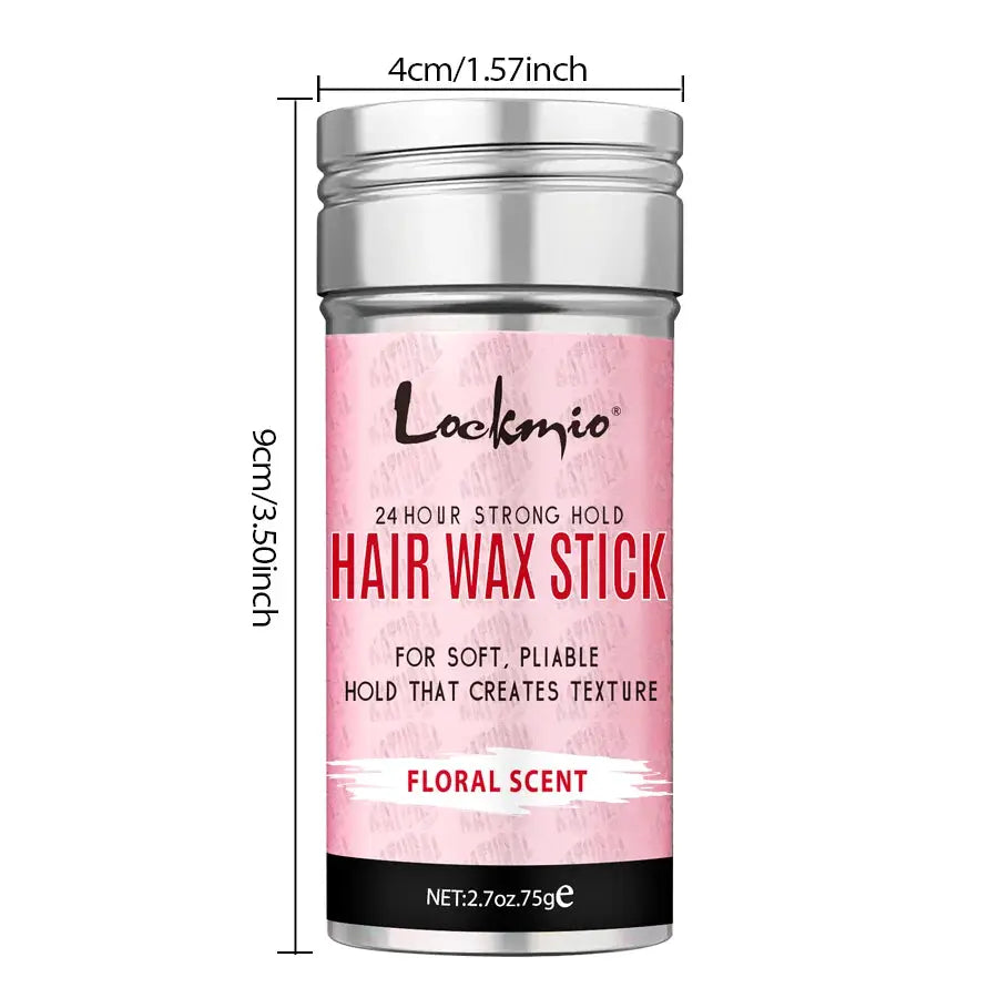 Hair wax stick by Lackmia, pink floral scent, 24-hour strong hold
