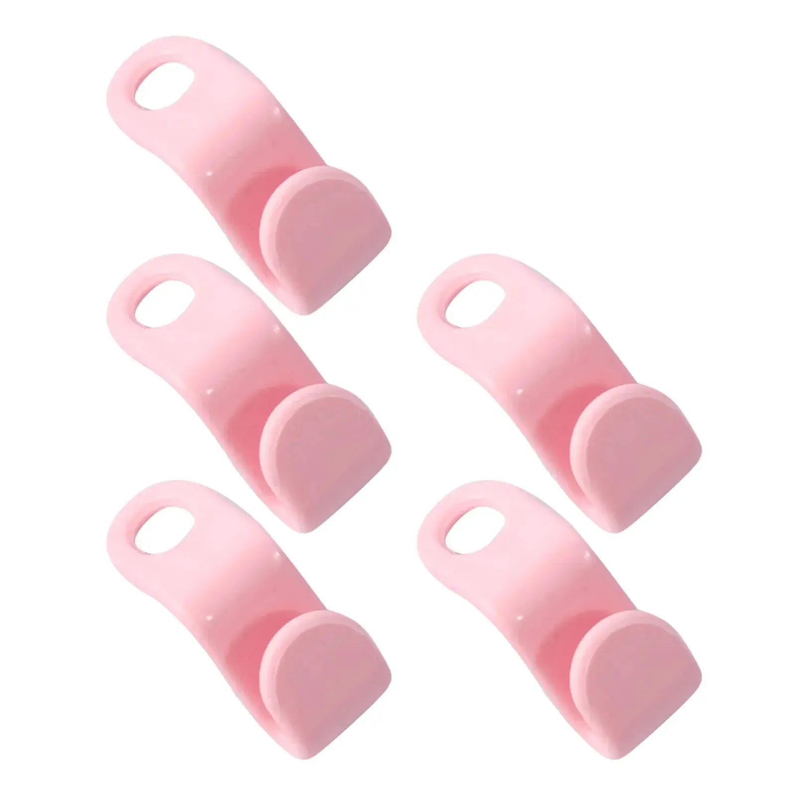 Pink mini wardrobe hanger connectors for space-saving cascading closet organization, by Simples Market
