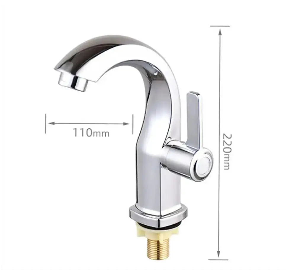 Basin faucet with chrome finish, single-lever, deck-mounted, 110mm spout reach