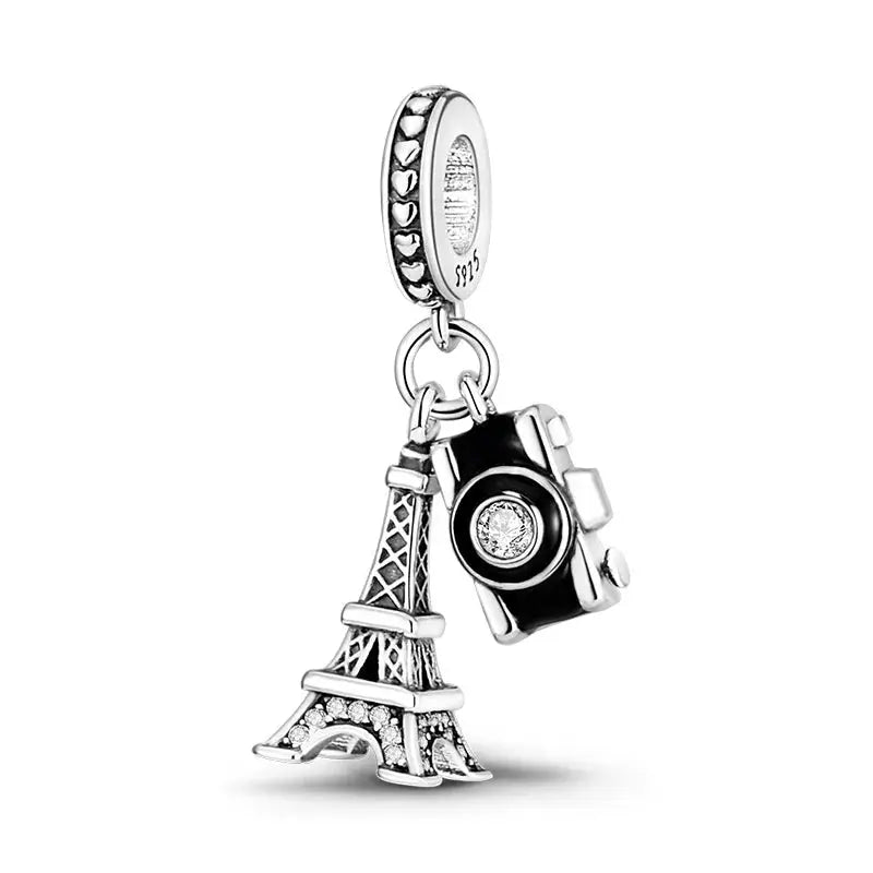 Silver Tone Sunflower And Four Leaf Clover Charm Pendant For Women Bracelet Jewelry Making