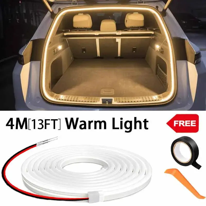 Car LED Trunk Lighting Strip With High Brightness Wiring Free Installation Automatic Sensing Tailgate Ambient Light