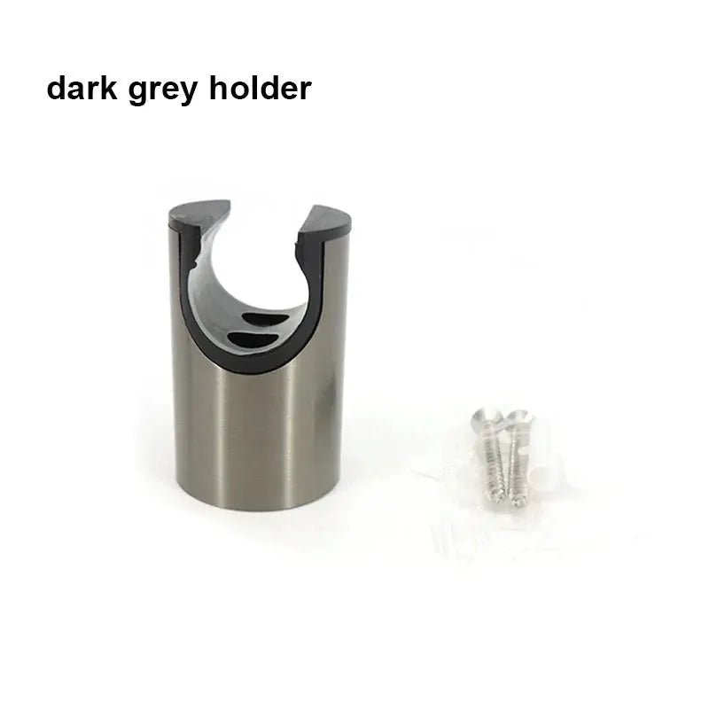 Bidet shower head holder in dark grey with mounting screws