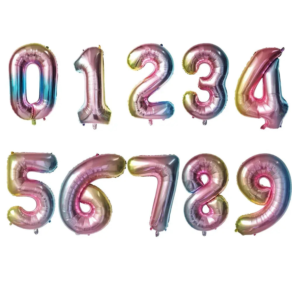 32 Inch Purple Number Balloons Foil For Birthday Party Decoration 1 2 3 Years Old