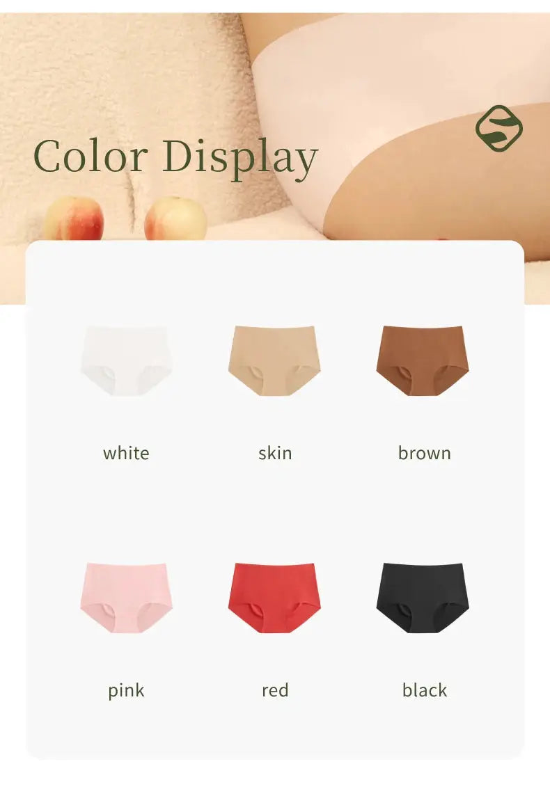 SUJIIN women's cotton crotch panties, seamless underwear by Simples Market, six-color display